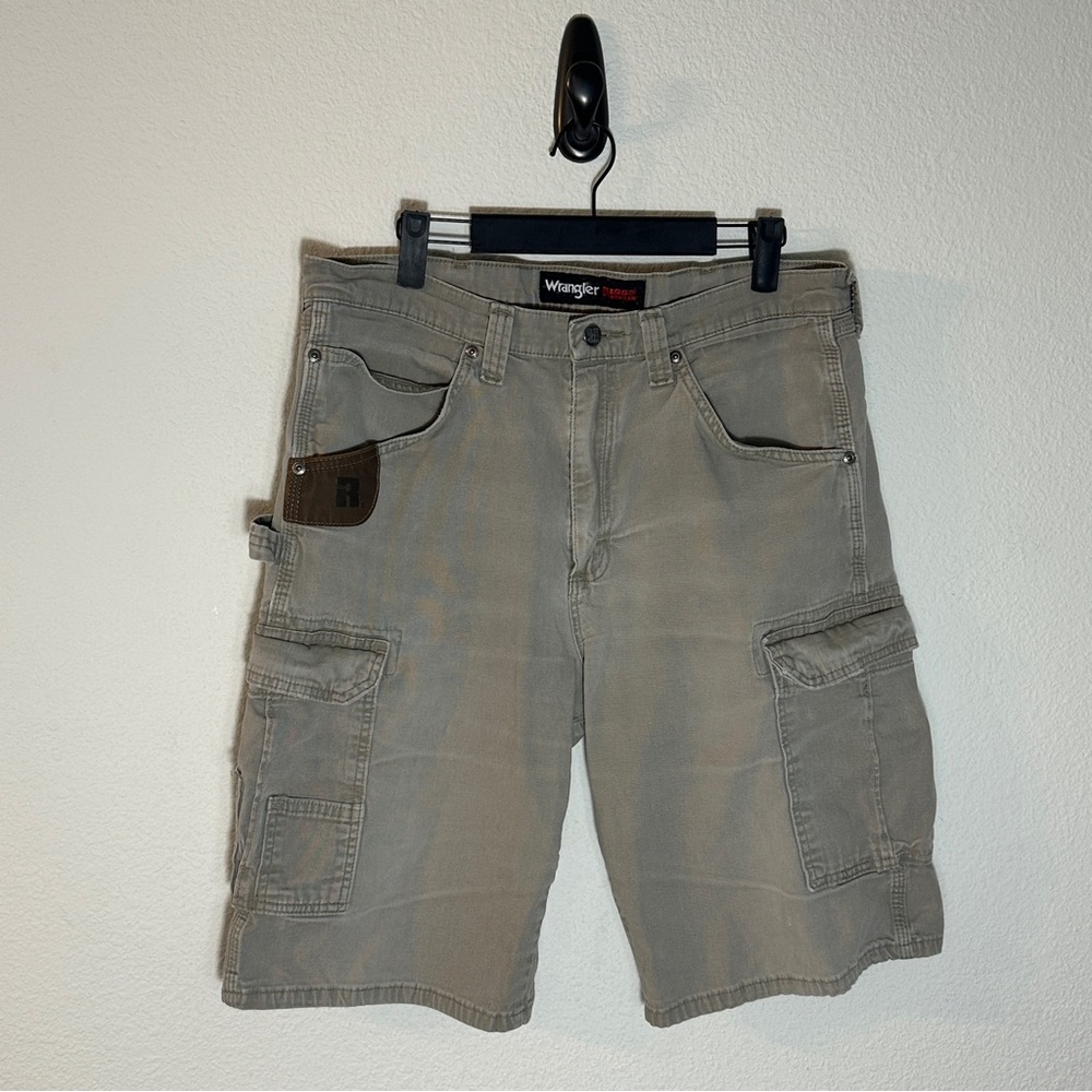 Wrangler RIGGS Workwear Tan Ripstop Ranger‎ Utility Cargo Shorts 34